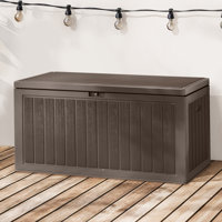 Edrosie Inc 90 Gallons Gallon Water Resistant Resin Lockable Deck Box by Edrosie Inc