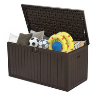 Edrosie Inc 150 Gallons Water Resistant Resin Lockable Deck Box by Edrosie Inc