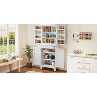 Steel Pantry Cabinet With Adjustable Shelves And Drawer by Edrosie Inc