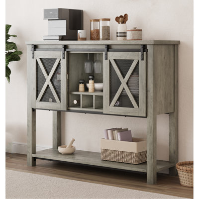 Push Pull Barn Door Dining Cabinet, Sofa Control Table Cabinet