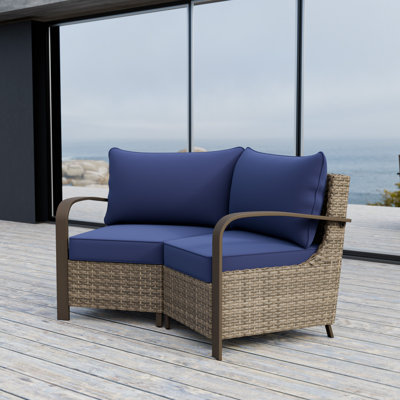 Wicker Outdoor Patio Chair with Cushions(Set of 2) by EAGLE PEAK