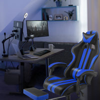 Soontrans Gaming Chair with Footrest High Back Computer Office Gamer Chair with Massage and Headrest Lumbar Support Swivel Seat Ergonomic Game Chair f by Taktack