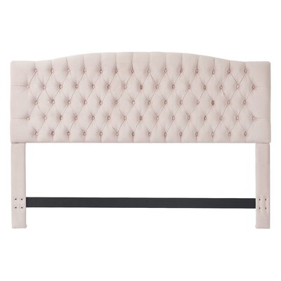 Elle Decor Celeste Tufted Upholstered Padded Headboard with Contemporary Button Tufting by Elle Decor