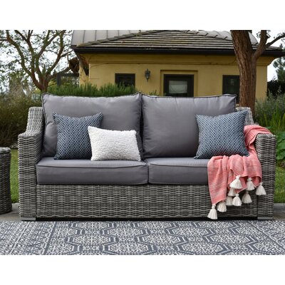 Elle Decor Vallauris Patio Outdoor Furniture Collection, Premium All Weather Wicker, Sofa, Grey by Elle Decor