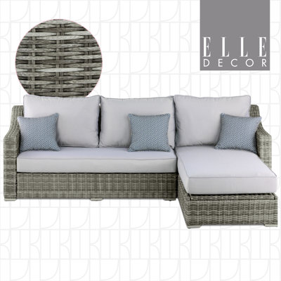 Elle Decor Vallauris Reversible Outdoor Sectional with Storage, Gray by Elle Decor