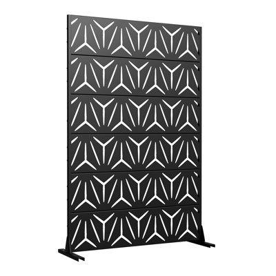 71"x47" Black Metal Outdoor Privacy Screen by Lumioca