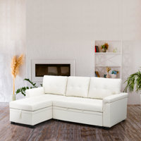 Bosmat Sectional Couch with Storage Sleeper Sofa with Pull Out Couch Bed Reversible Sleeper Sectional by Ebern Designs