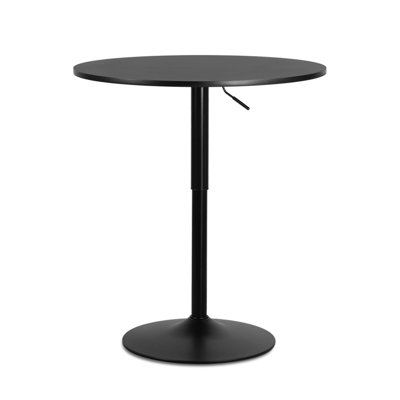 Hulker Round Pub Dining Table Height Adjustable With Wooden Tabletop Home Bar by Ebern Designs