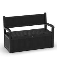 70 Gallon Durable Resin Outdoor Bench Storage And Organization Deck Box by Emperic Design