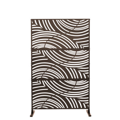 71.5"H X 47.2"W Outdoor Privacy Screen 3-Panel Freestanding, Decorative Room Divider by EASCOM