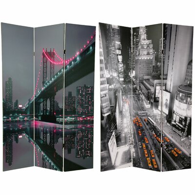 48" W x 70.88" H 3- Panel Folding Room Divider by East Urban Home