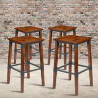 Wood Dining Barstool by Steelside