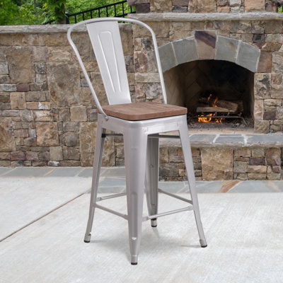 24" Patio Bar Stool by Flash Furniture