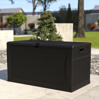 Marlin 120 Gallon Plastic Deck Box for Outdoor Patio Storage & Deck Organization by Flash Furniture