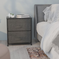Colne 2 Drawer Storage Stand with Wood Top & Fabric Pull Drawers by Ebern Designs