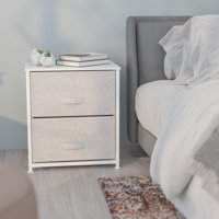 Colne 2 Drawer Storage Stand with Wood Top & Fabric Pull Drawers by Ebern Designs