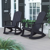 Baltazar Polyresin Wood Indoor/Outdoor Adirondack Rocking Chair by Beachcrest Home