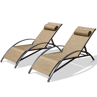 Erommy 59.8" Long Reclining Chaise Lounge Set by EROMMY