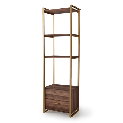 Saxton 85.25" H x 23.63" W Steel Standard Bookcase by Trent Austin Design