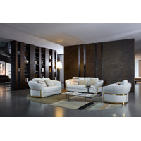3 Piece Genuine Leather Living Room Set
