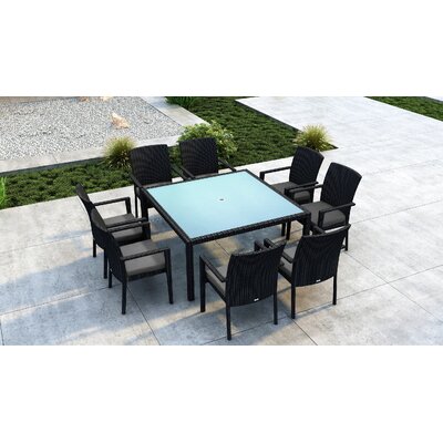 Thornaby 9 Piece Dining Set with Sunbrella Cushion by Willa Arlo Interiors
