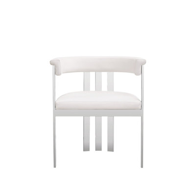 Aderyn Wing Back Arm Chair in White by Everly Quinn
