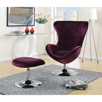 28.38" Wide Balloon Chair and Ottoman by Everly Quinn
