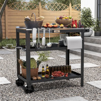 Outdoor Grill Cart With Stainless Steel Tabletop