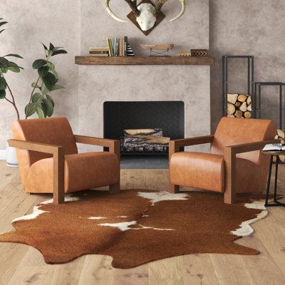 Giza Lounge Chair In Cognac Tan Leather by Poly & Bark