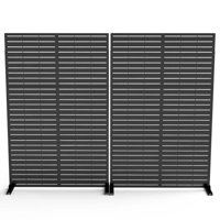 Morden Privacy Screens Metal Panel–2 Set of Freestanding with Stand, Christmas Background Wall, Perfect for Trash Cans, AC Units, Patio Divider, Balco by FLIZE