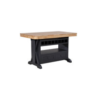 Derbyshire Solid Wood Kitchen Island with Storage by Lark Manor