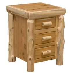 Cedar Log Three Drawer Nightstand by Fireside Lodge