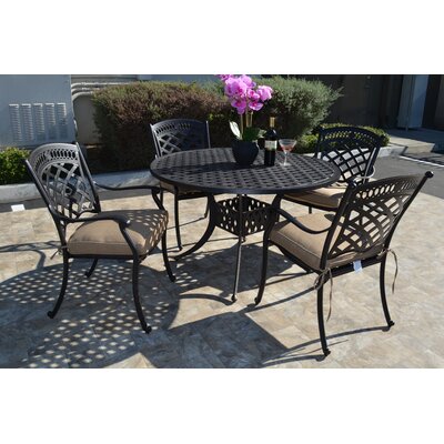 Wildermuth 5 Piece Dining Set with Cushions