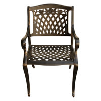 Casiano Rose Ornate Mesh Lattice Patio Dining Chair by Fleur De Lis Living