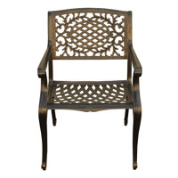 Casavant Ornate Traditional Mesh Lattice Patio Dining Chair by Fleur De Lis Living