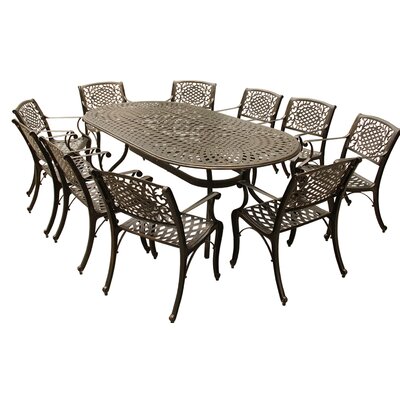 Casillas Outdoor Mesh Lattice 11 Piece Dining Set by Fleur De Lis Living