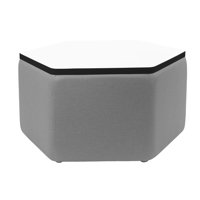 Pro Series Upholstered Hexagon Dry-Erase Ottoman Table 18" Height