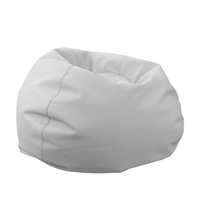 Factory Direct Partners 30 inch Round Faux Leather Bean Bag for Kids and Teens