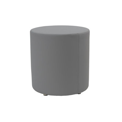 18 inch Round Everyday Vinyl Ottoman, 19 inch Height by Factory Direct Partners