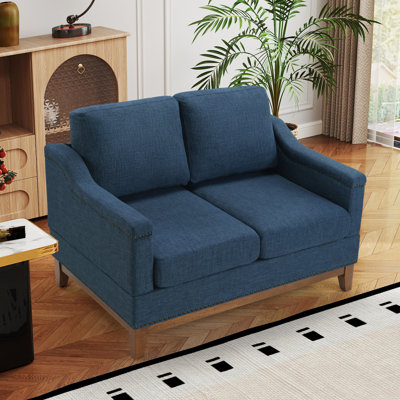 Idrissi 50" W Classic Loveseat With Nailhead Trim & Square Arm