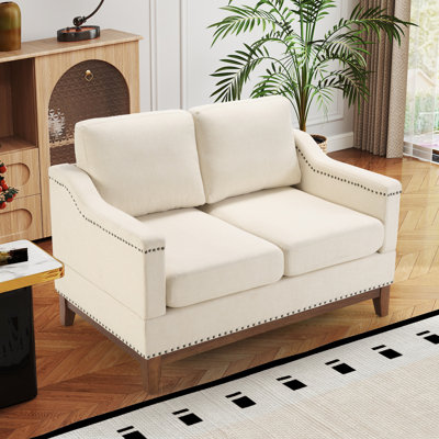 Idrissi 50" W Classic Loveseat With Nailhead Trim & Square Arm