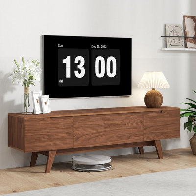 Howie TV Stand For 80 Inch TV, Mid-Century Modern TV Console With Storage Cabinet, Wooden Television Furniture For Living Room, Entertainment Center W by Latitude Run