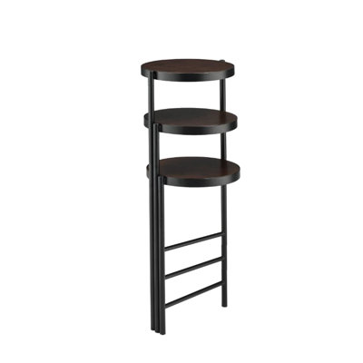 Three - Tier Foldable Plant Stand In Black With And Open Back, Ideal For Office Decoration, 18 Wide, 19 Deep, 30 Tall, 9 Lb Heavy Multi Tiered Frame 3 by fengshu