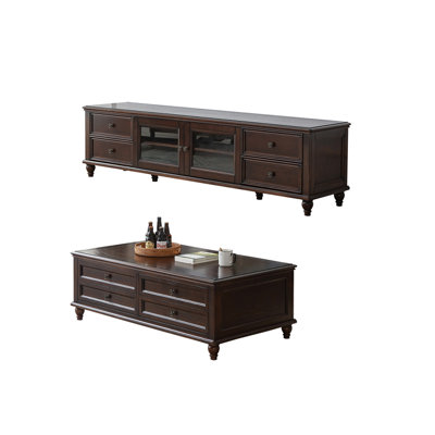 American style TV stand paired with coffee table by Finaewg