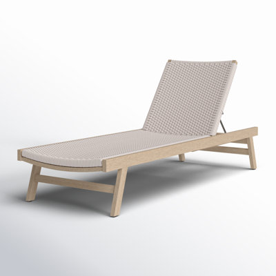 Neecy 78.75" Long Reclining Teak Single Chaise by AllModern