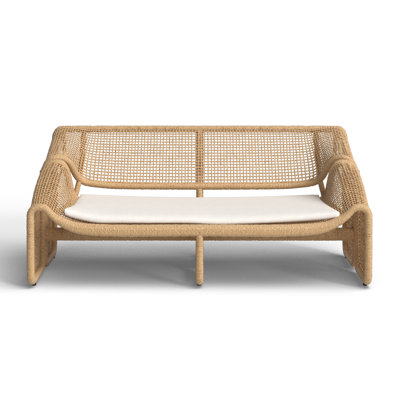 Shea 63" Wide Outdoor Wicker Loveseat with Cushions by Joss & Main
