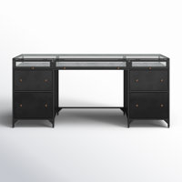 Bayline Glass Executive Desk by Joss & Main