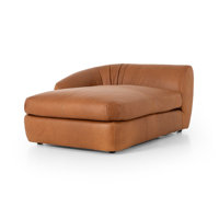 Adele Genuine Leather Chaise Lounge by Joss & Main