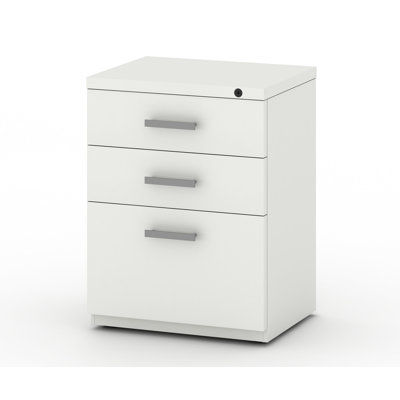 My-Hite Metal Vertical Filing Cabinet with 3 Drawers, 4 Hiden Casters, Glide Suspension by Friant