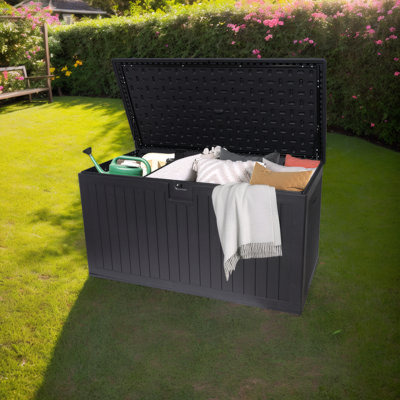Extra Large Waterproof Deck Box - 230/260 Gallon Lockable Storage Container for Patio Furniture, Pool Toys, Garden Tools by VOLBAL
